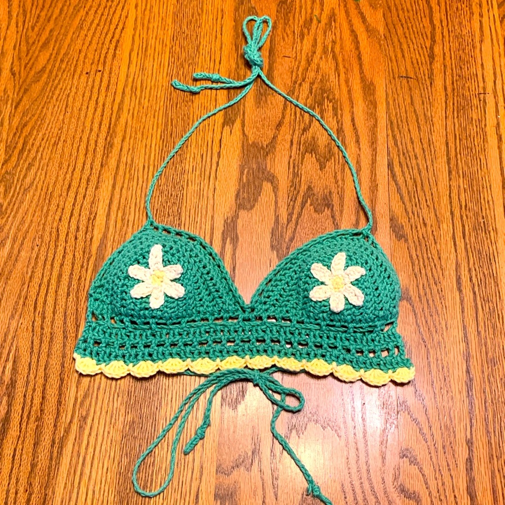 Handmade Crochet Flower Child Bralette